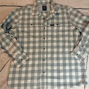 Men’s XL WRANGLER button down white grey blue